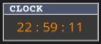 The compact clock panel showing local simulation time.